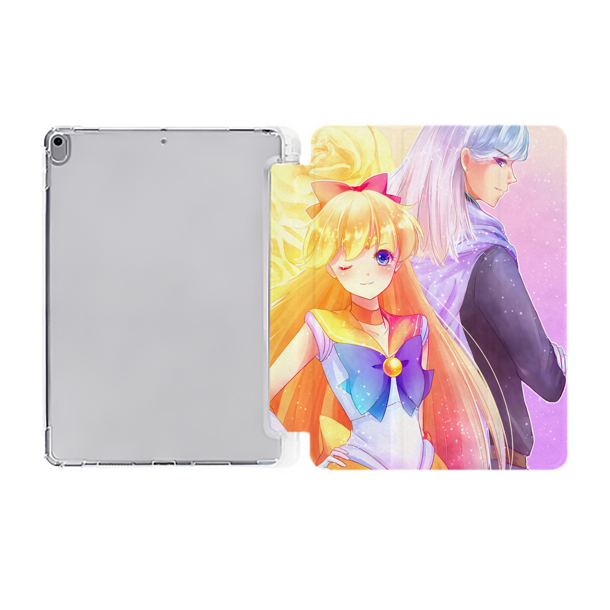 （画像用） 美少女戦士セーラームーン Sailor Moon IPad ケース ペン収納付き 三つ折りスタンド PUレザー×シリコン 対応機種9.5/10.5/10.9インチ